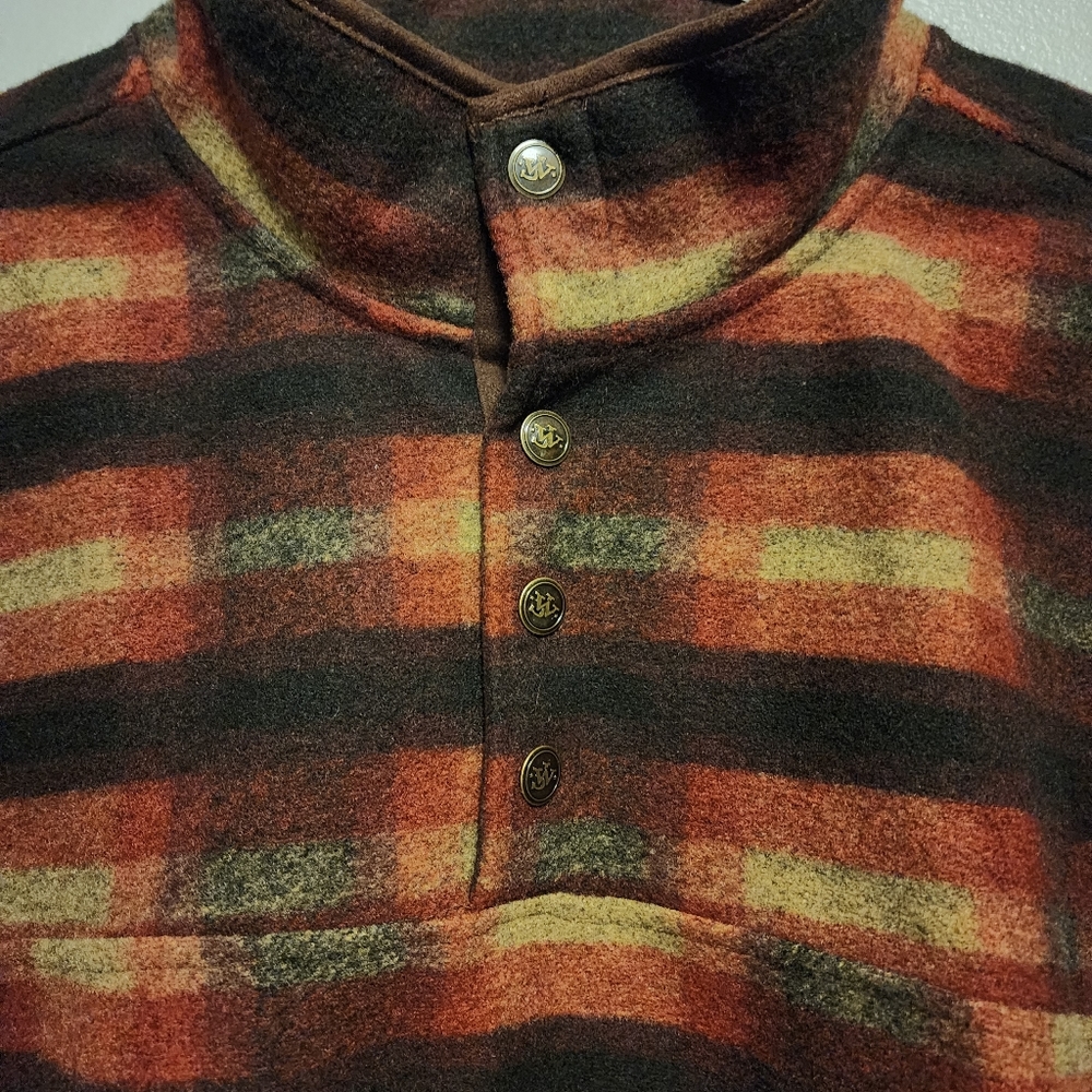 Vtg John Wayne Pullover Quarter Button Jacket Siz… - image 2